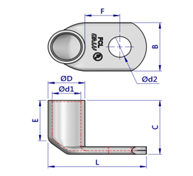 Angled Cable Lugs 90 (FCL Type)