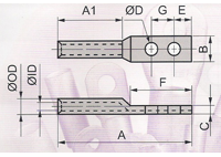 Long Barrel Two Hole Copper Lugs