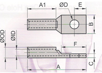 Short Barrel One Hole Copper Lugs